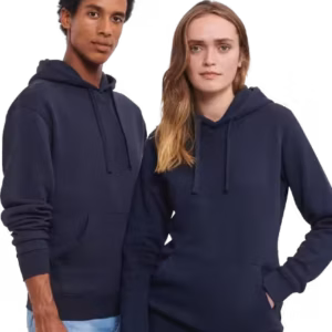 Man and a woman wearing hoodies
